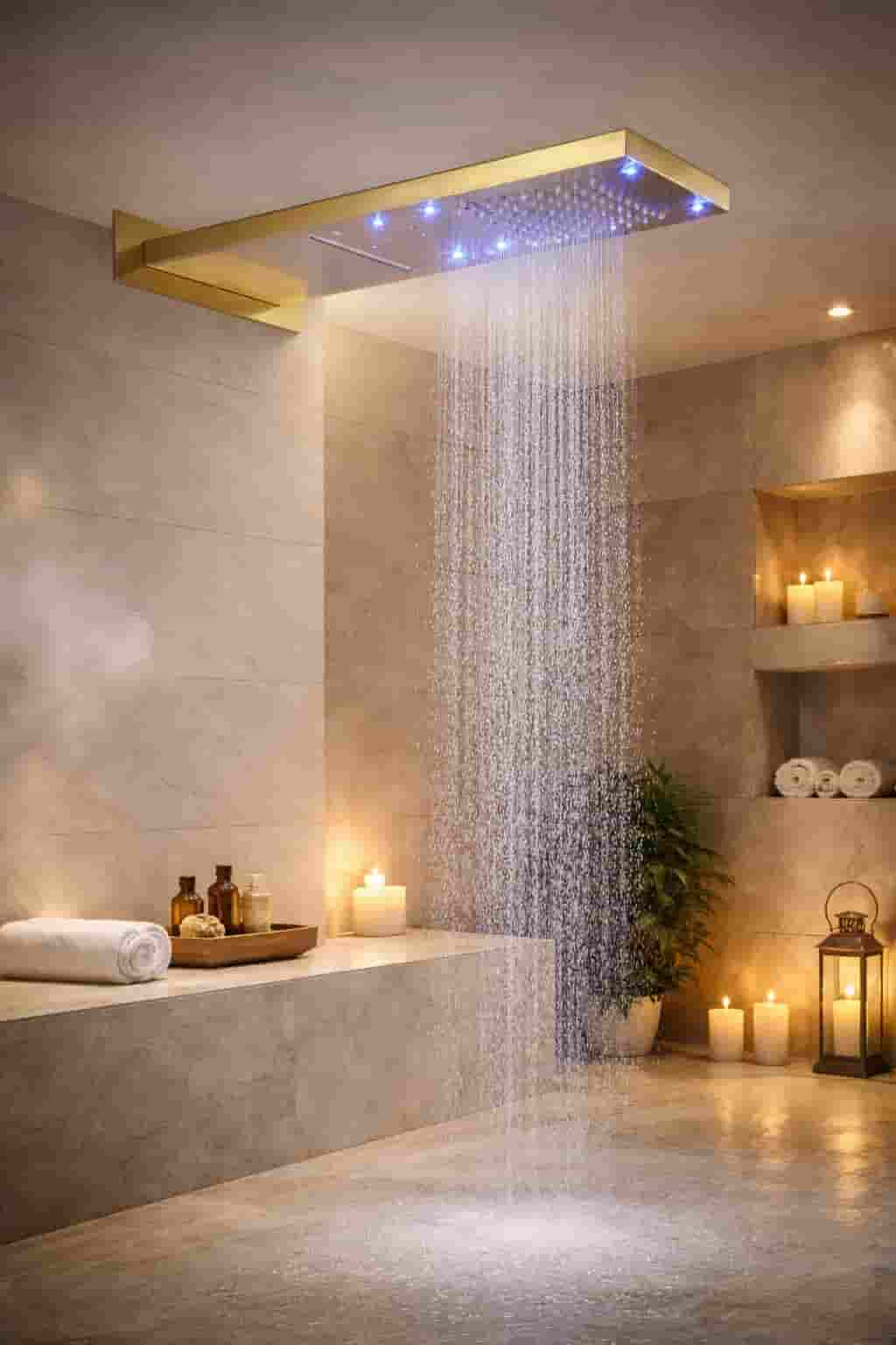 Luxury shower system with rainfall head